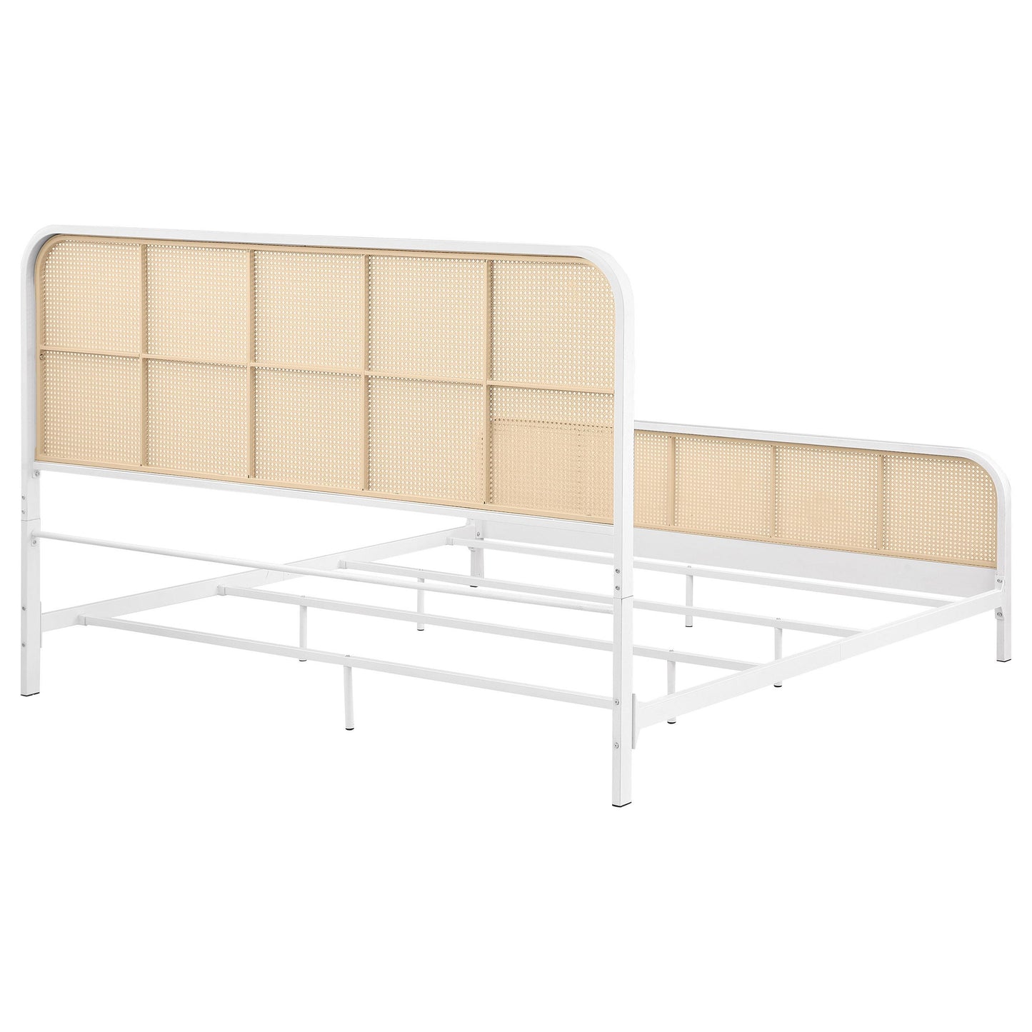 Coaster Furniture Lanewood 360251KE Open Cane Webbing Metal Eastern King Bed - White IMAGE 6