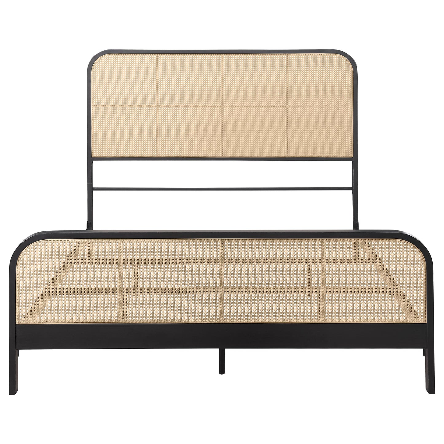 Coaster Furniture Lanewood 360250Q Open Cane Webbing Metal Queen Bed - Black IMAGE 2