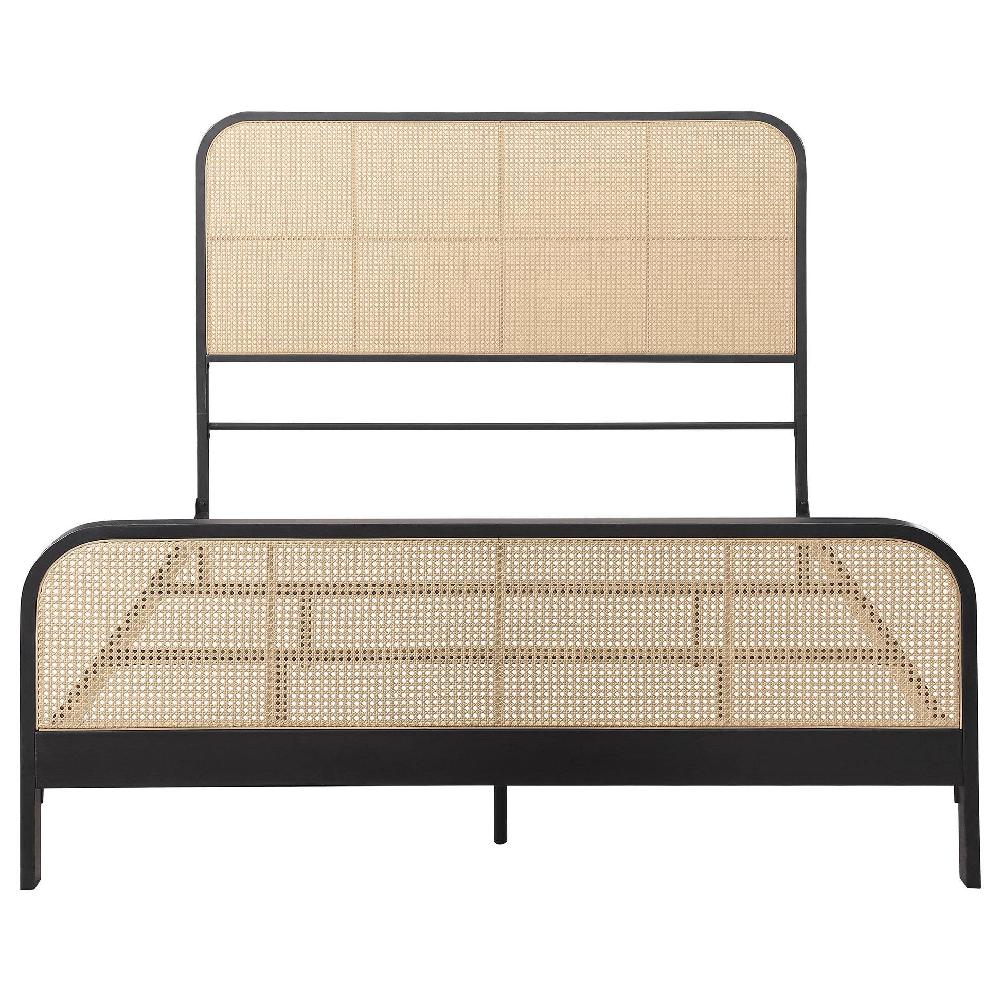 Coaster Furniture Lanewood 360250Q Open Cane Webbing Metal Queen Bed - Black IMAGE 2