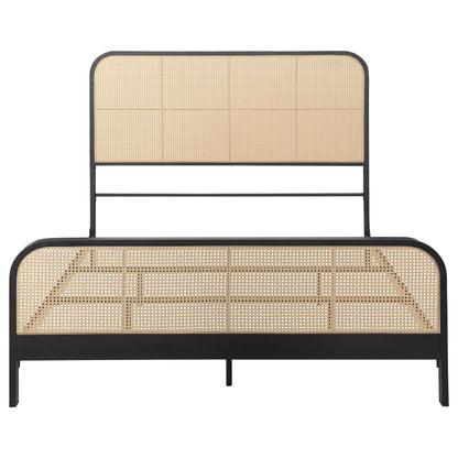 Coaster Furniture Lanewood 360250Q Open Cane Webbing Metal Queen Bed - Black IMAGE 2