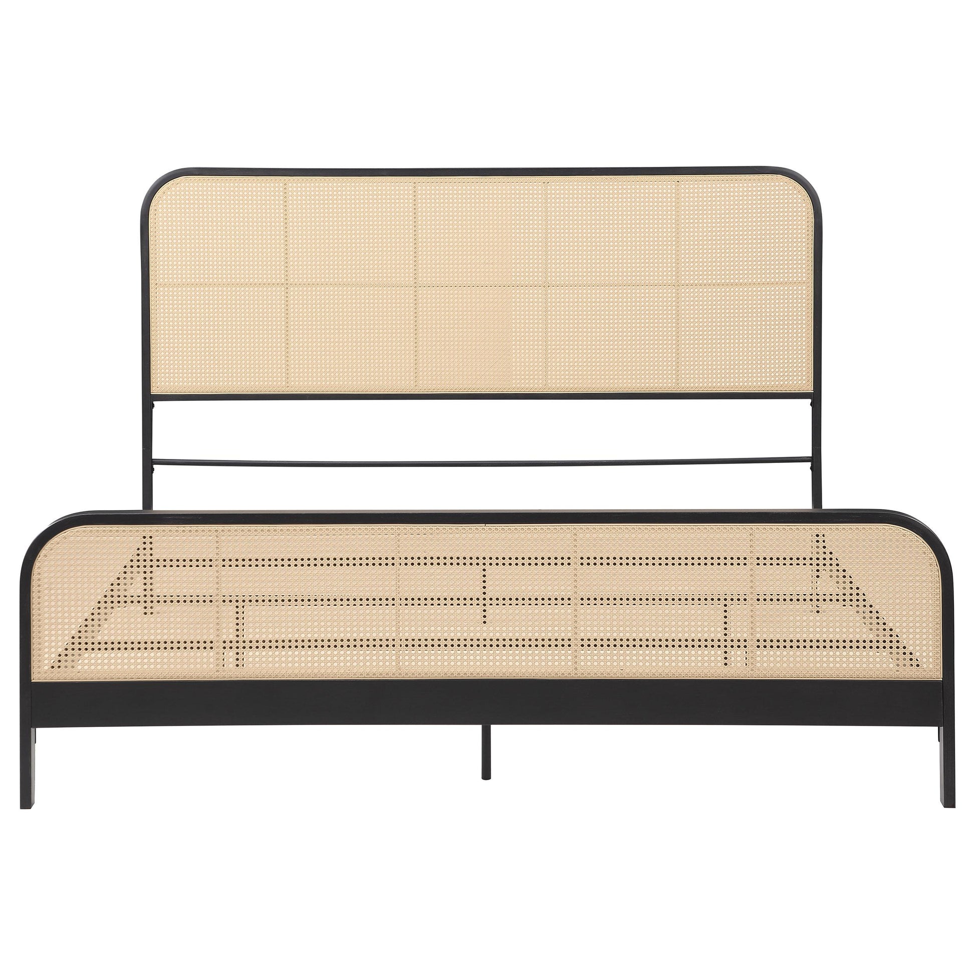 Coaster Furniture Lanewood 360250KE Open Cane Webbing Metal Eastern King Bed - Black IMAGE 2