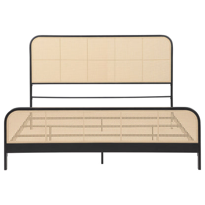Coaster Furniture Lanewood 360250KE Open Cane Webbing Metal Eastern King Bed - Black IMAGE 2