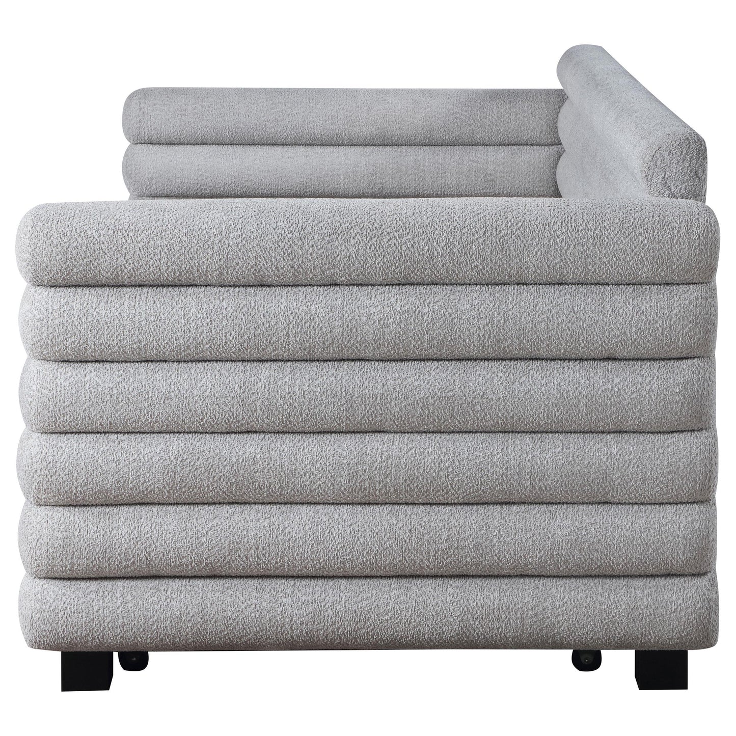 Coaster Furniture Patricia 300718 Boucle Upholstered Twin Day Bed with Trundle - Grey IMAGE 5