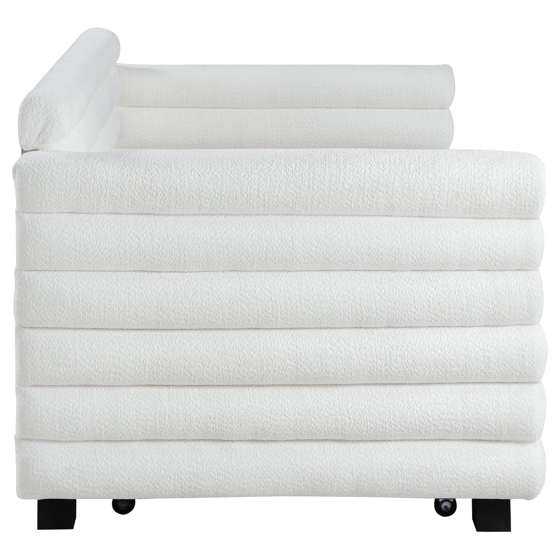 Coaster Furniture Patricia 300716 Boucle Upholstered Twin Day Bed with Trundle - White IMAGE 8
