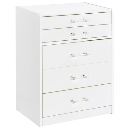 Coaster Furniture Danbury 930208 3-Drawer Makeup Vanity & Stool - Set White High Gloss IMAGE 1