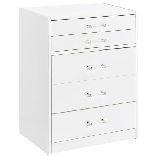 Coaster Furniture Danbury 930208 3-Drawer Makeup Vanity & Stool - Set White High Gloss IMAGE 1