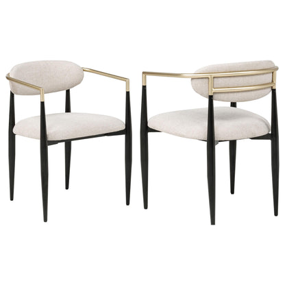  Coaster Furniture Alexis 182692 Fabric Upholstered Dining Arm Chair - Beige IMAGE 12