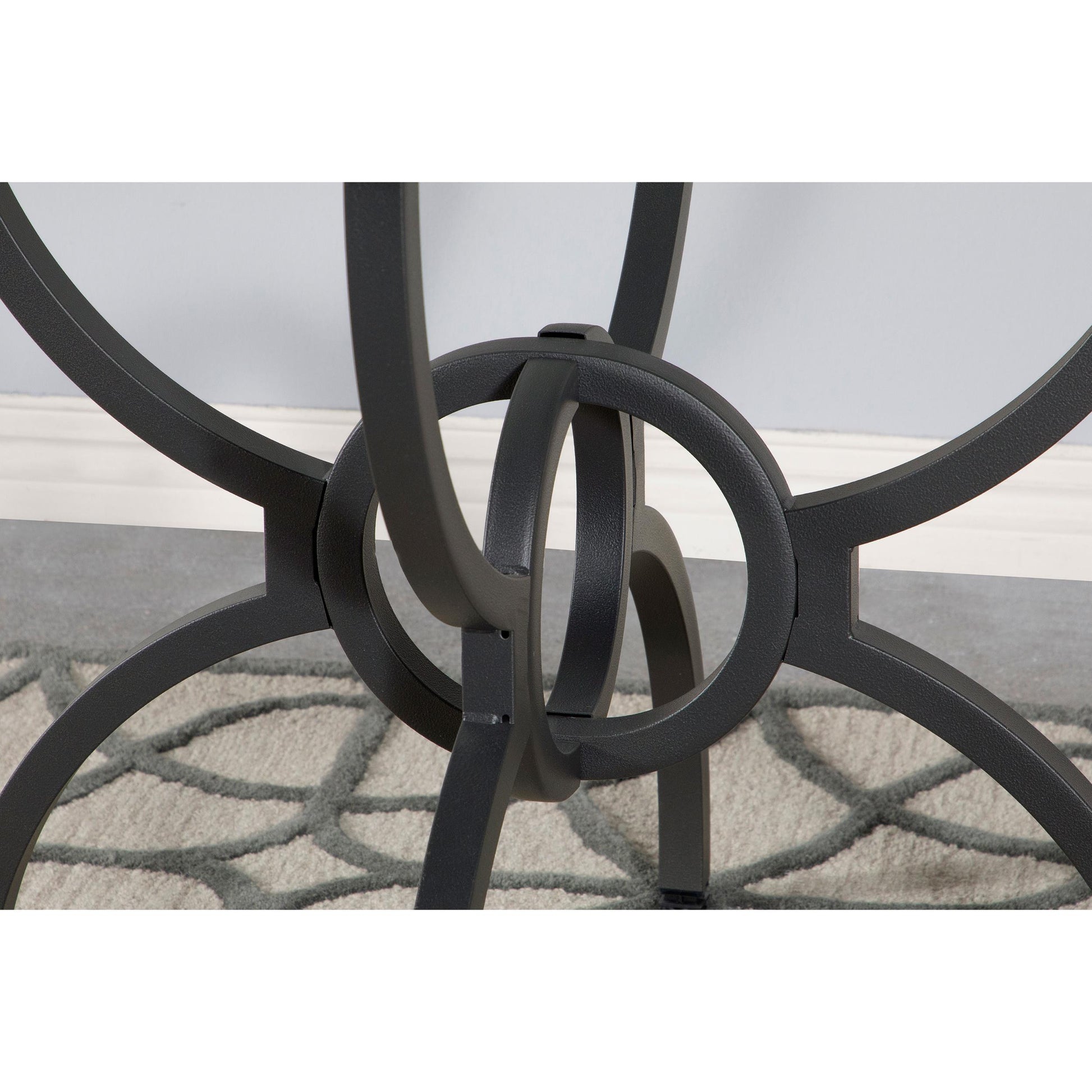 Coaster Furniture Aviano 108291BG Round 48-inch Glass Top Metal Dining Table - Gunmetal IMAGE 10
