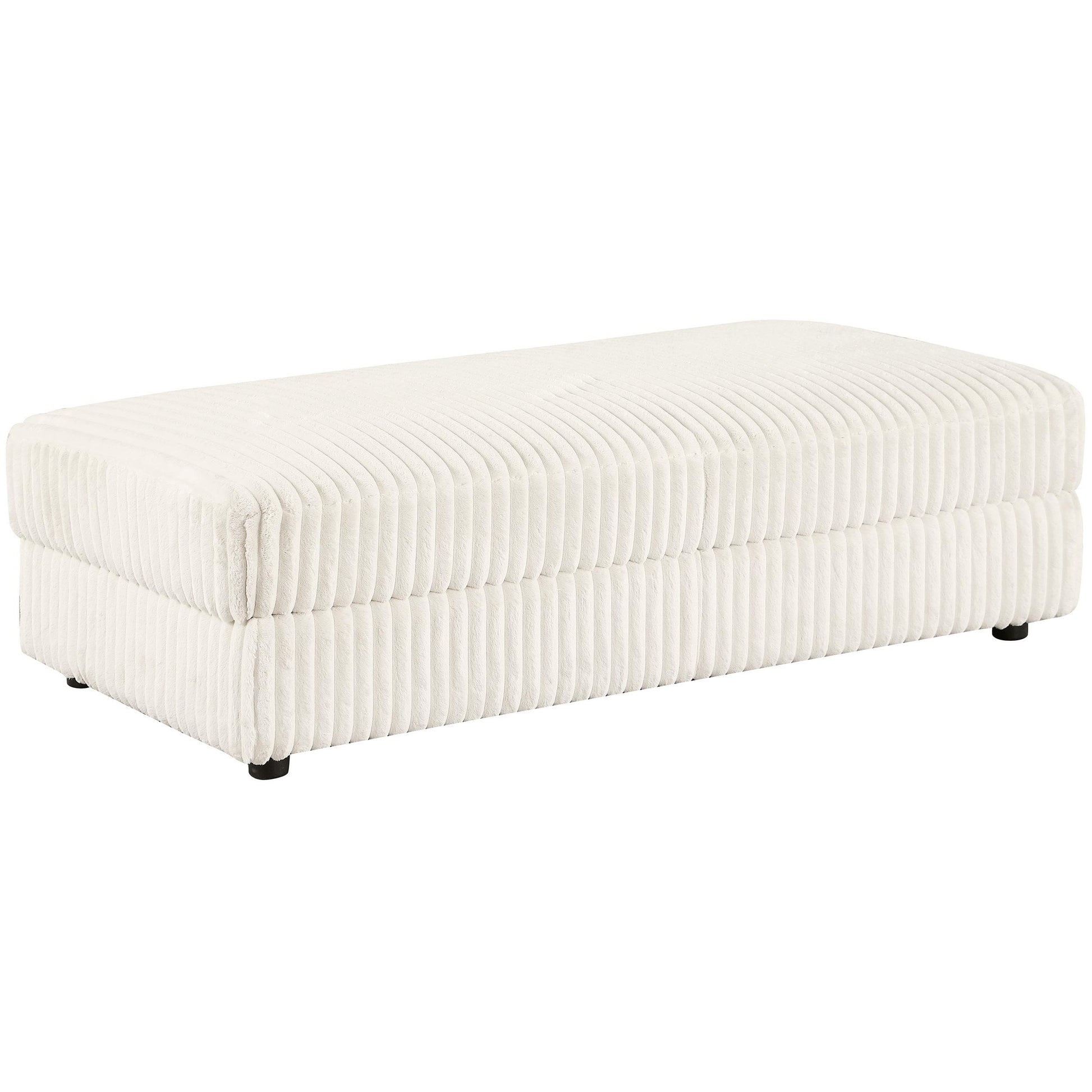  Coaster Furniture Emberson 508855 Upholstered Rectangular Storage Ottoman - Ivory IMAGE 1