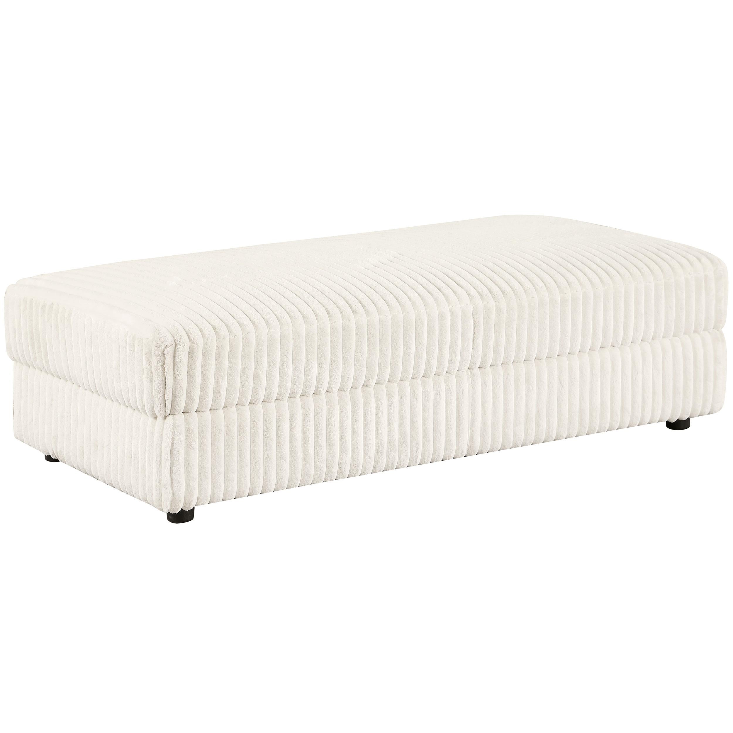  Coaster Furniture Emberson 508855 Upholstered Rectangular Storage Ottoman - Ivory IMAGE 1