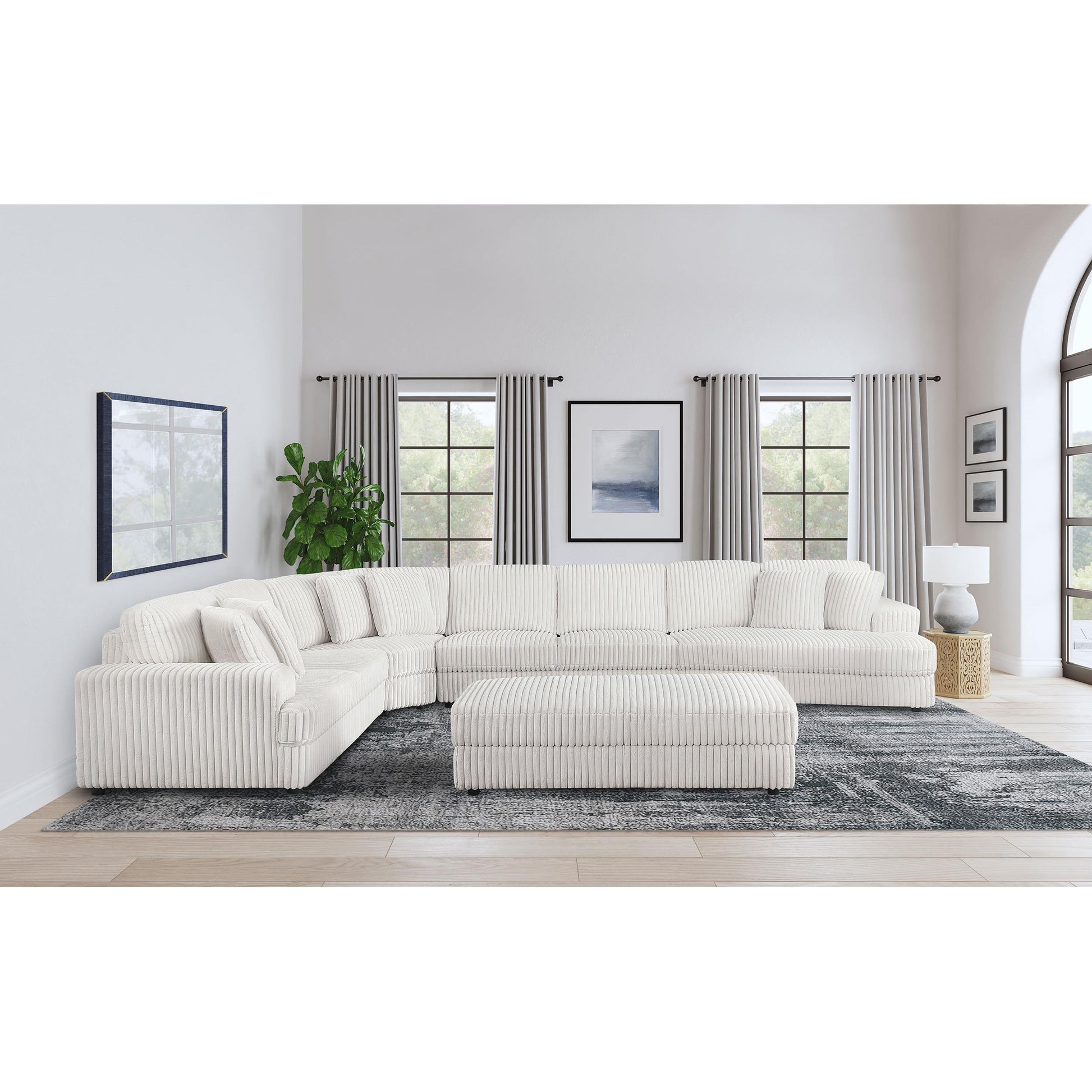  Coaster Furniture Emberson 508855 Upholstered Rectangular Storage Ottoman - Ivory IMAGE 10
