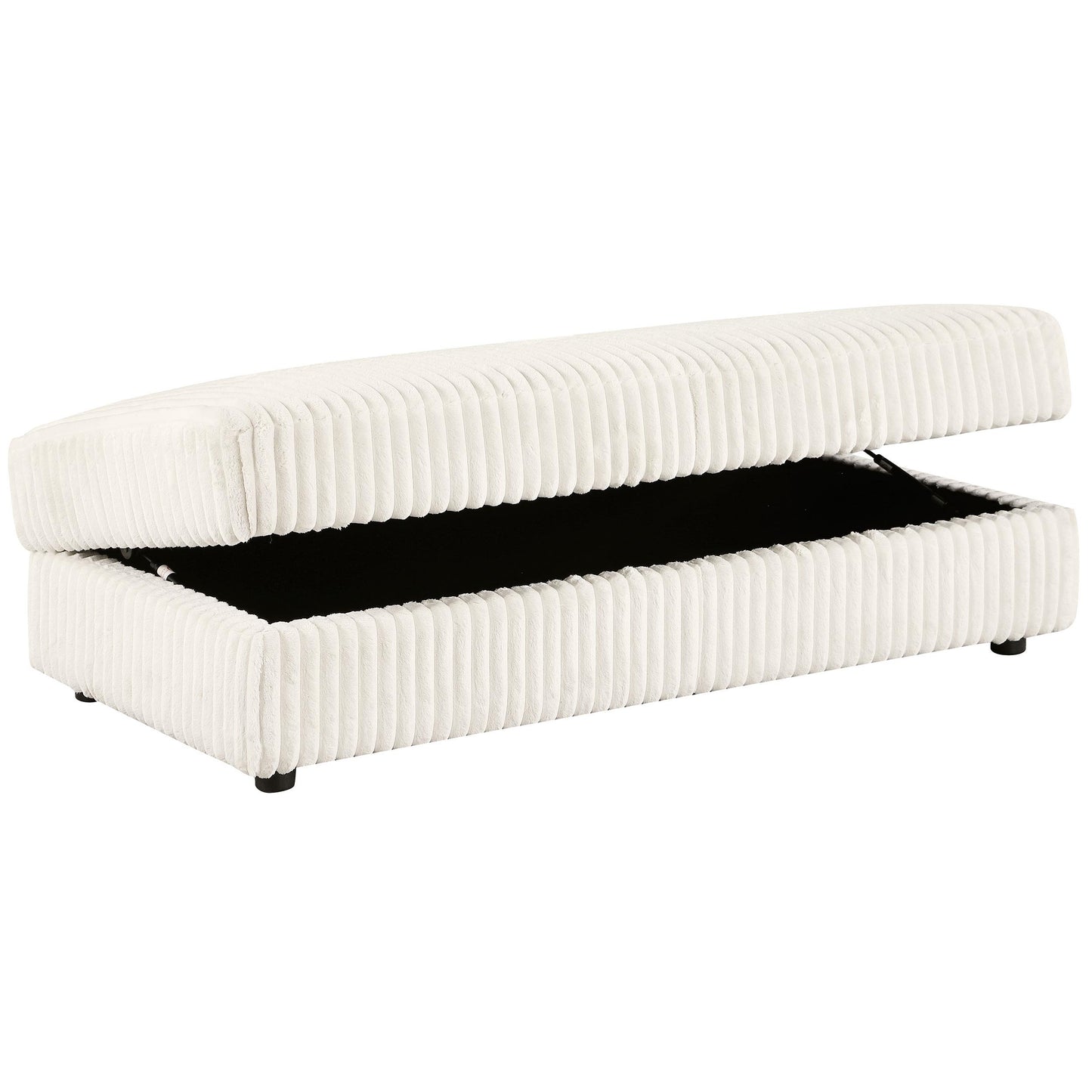  Coaster Furniture Emberson 508855 Upholstered Rectangular Storage Ottoman - Ivory IMAGE 2