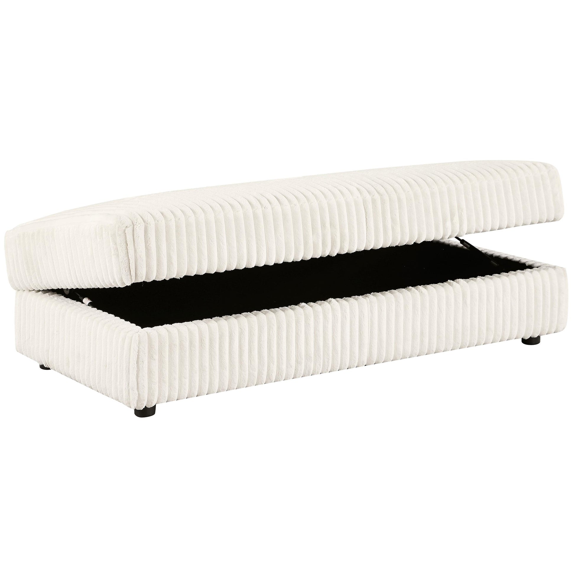  Coaster Furniture Emberson 508855 Upholstered Rectangular Storage Ottoman - Ivory IMAGE 2