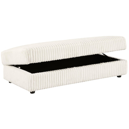  Coaster Furniture Emberson 508855 Upholstered Rectangular Storage Ottoman - Ivory IMAGE 2