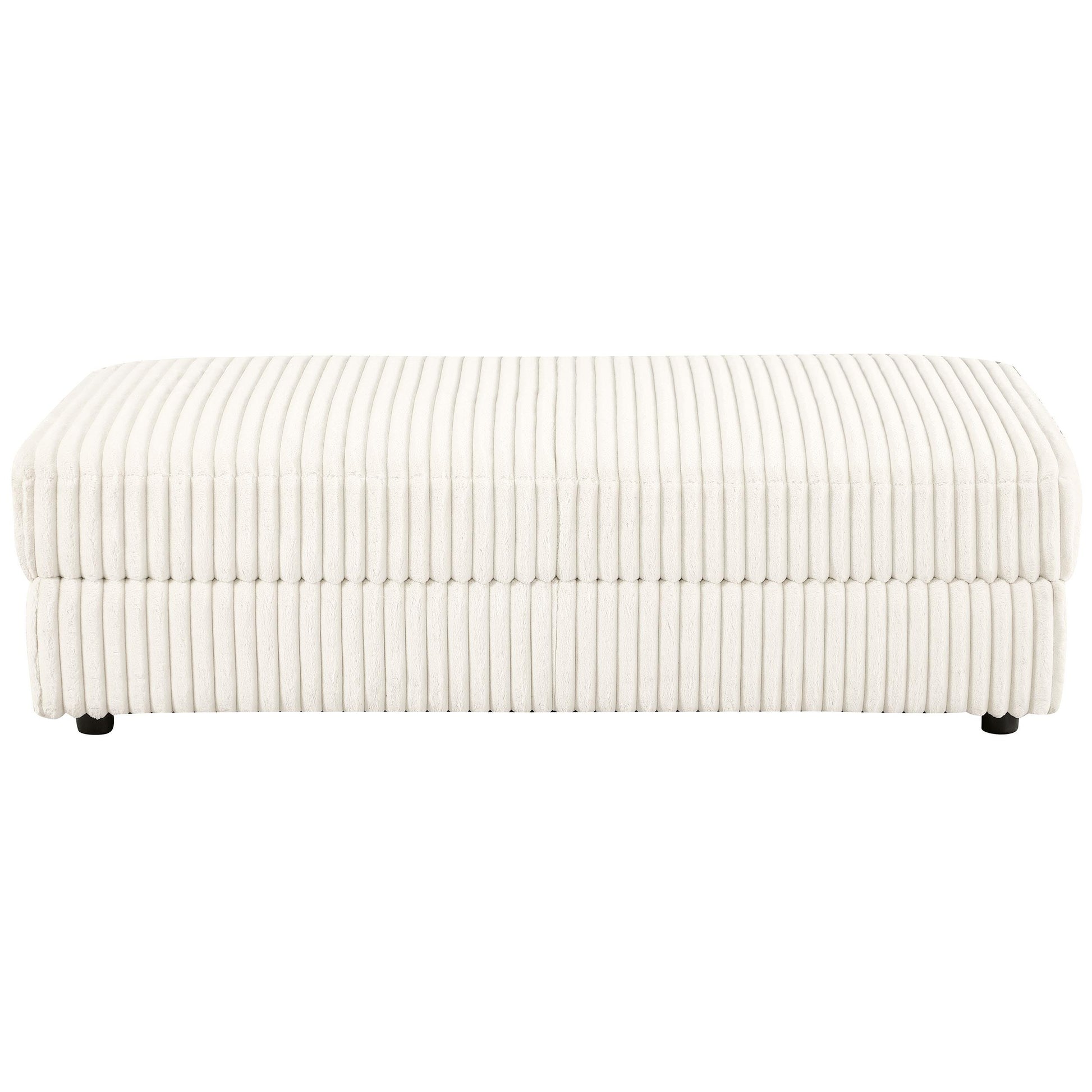  Coaster Furniture Emberson 508855 Upholstered Rectangular Storage Ottoman - Ivory IMAGE 3