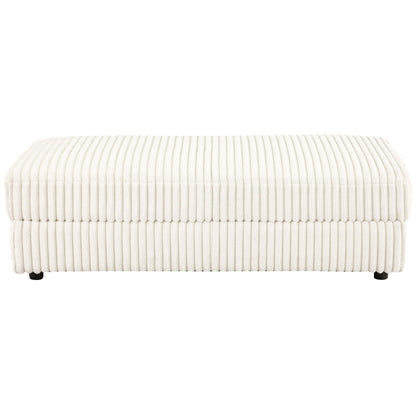  Coaster Furniture Emberson 508855 Upholstered Rectangular Storage Ottoman - Ivory IMAGE 3
