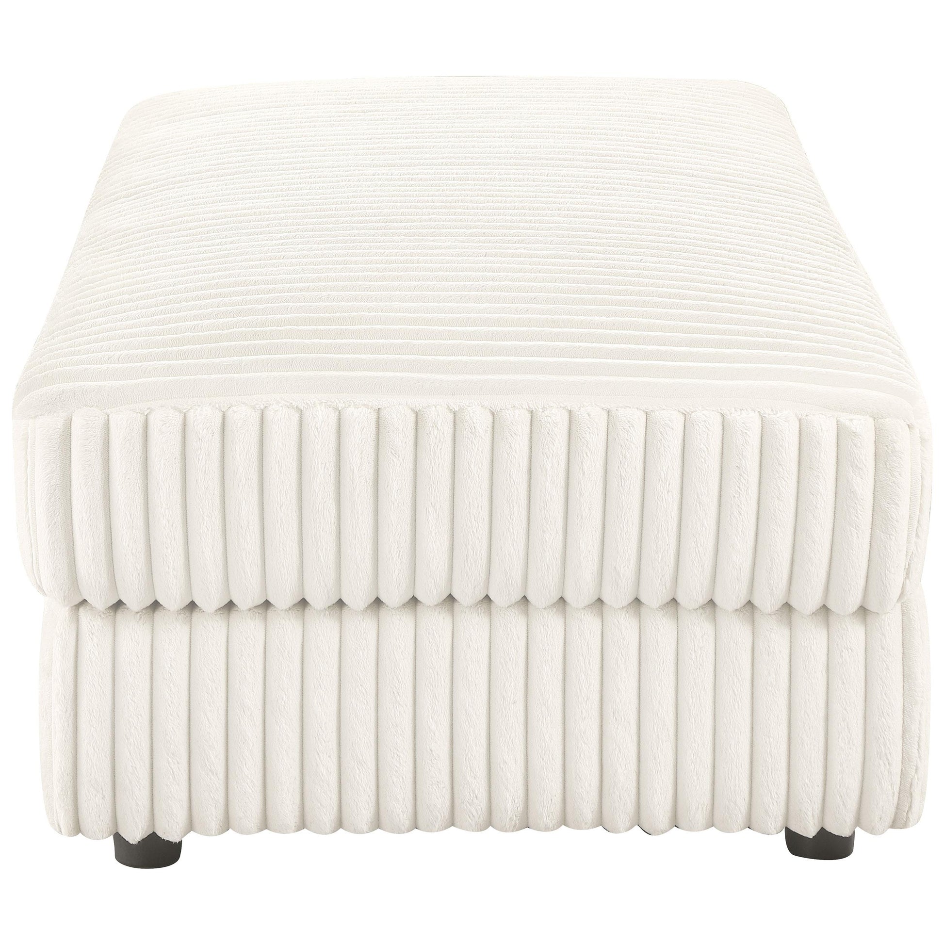  Coaster Furniture Emberson 508855 Upholstered Rectangular Storage Ottoman - Ivory IMAGE 5
