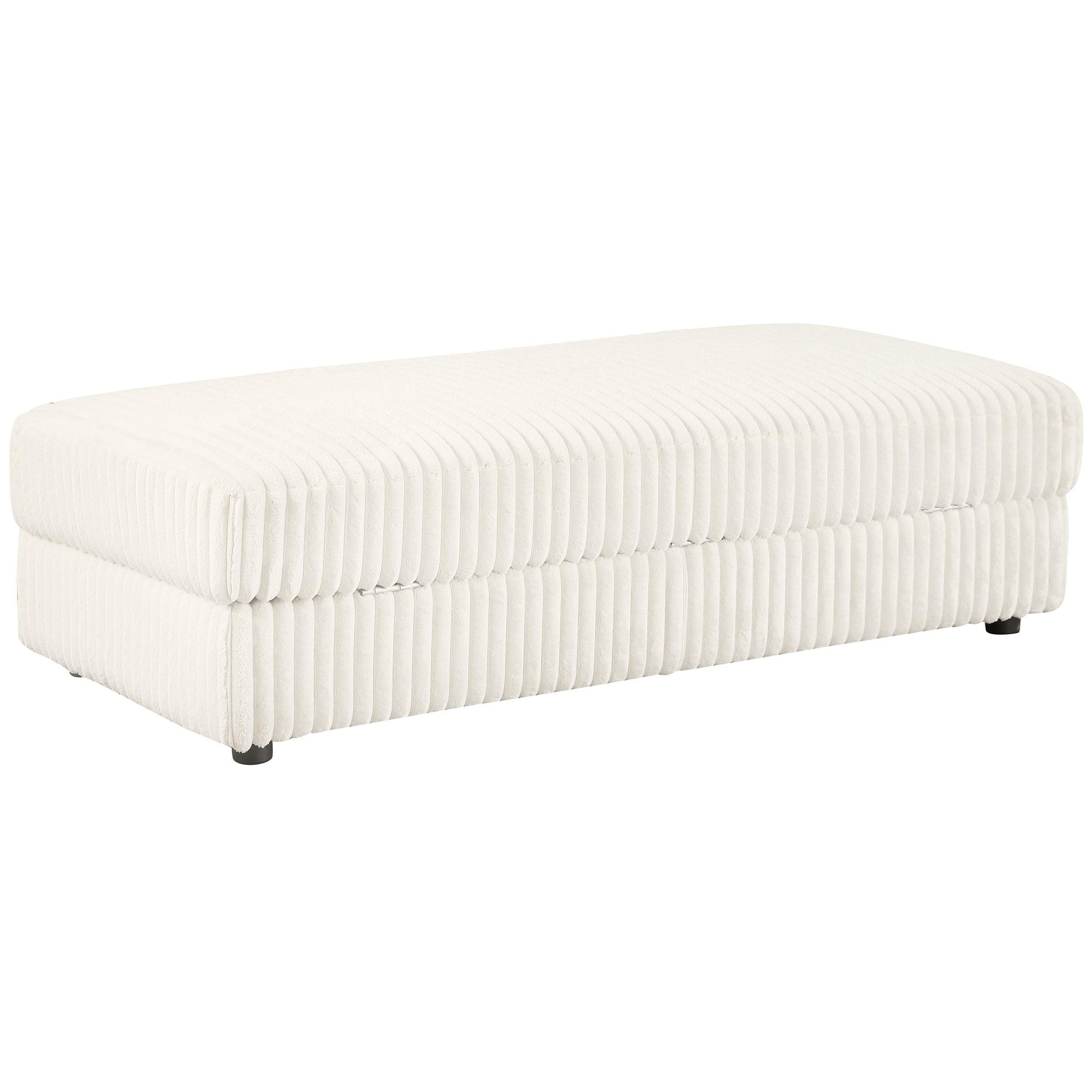  Coaster Furniture Emberson 508855 Upholstered Rectangular Storage Ottoman - Ivory IMAGE 6