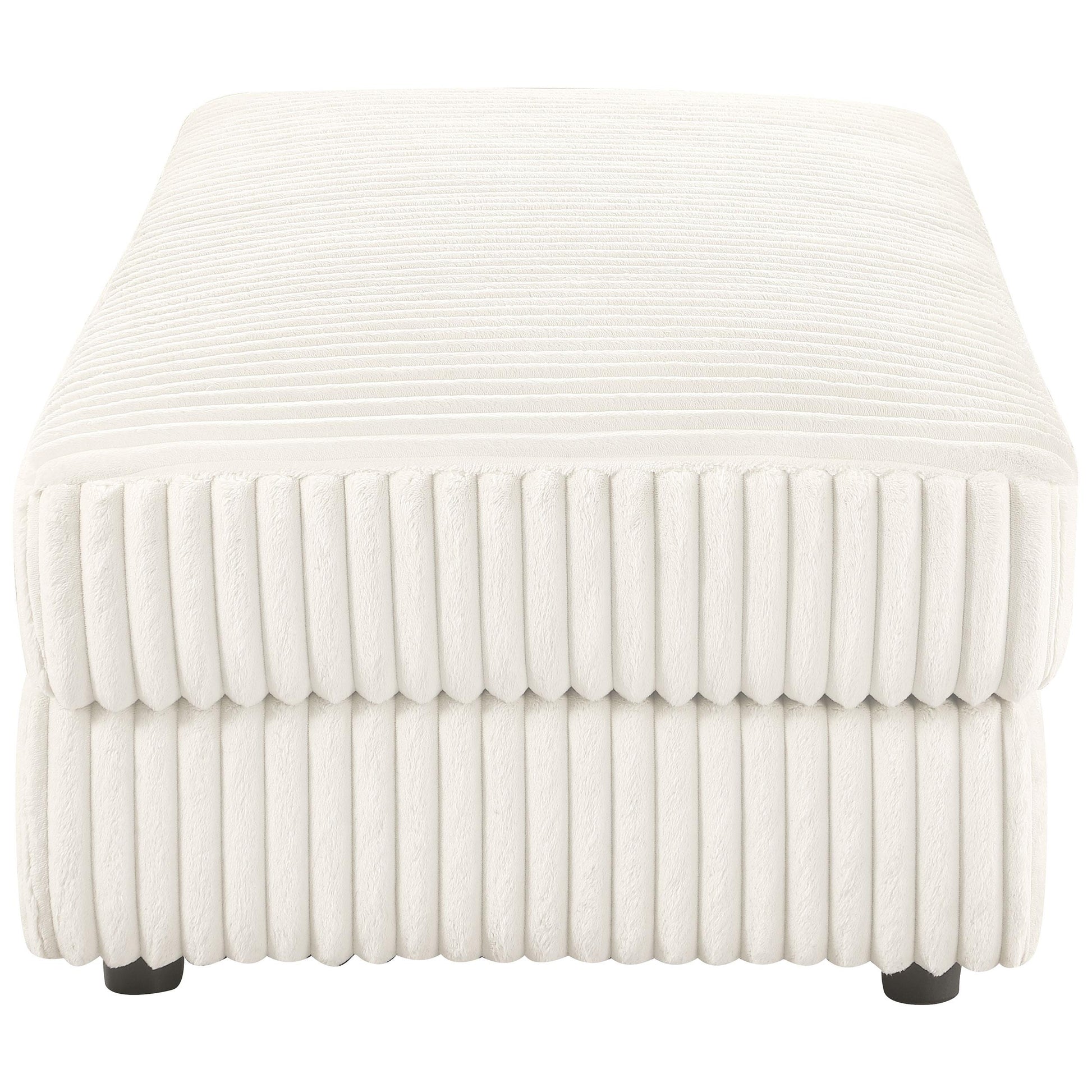  Coaster Furniture Emberson 508855 Upholstered Rectangular Storage Ottoman - Ivory IMAGE 8