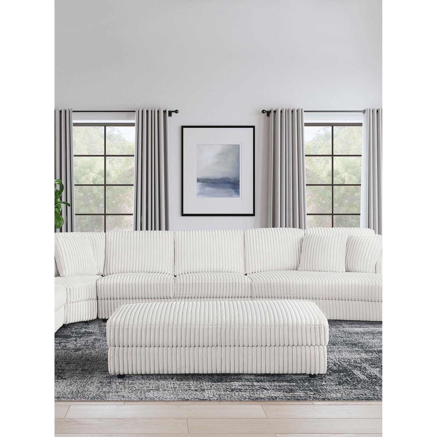  Coaster Furniture Emberson 508855 Upholstered Rectangular Storage Ottoman - Ivory IMAGE 9