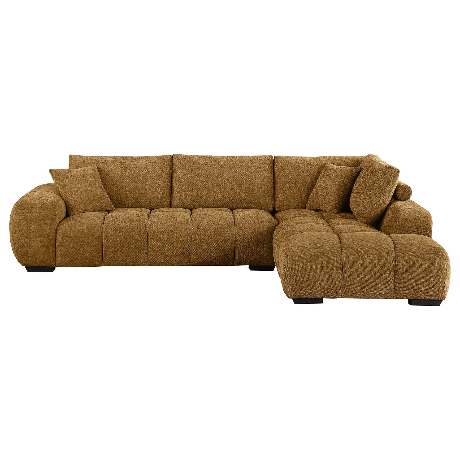  Coaster Furniture Camacho 503985 Upholstered Chaise Sectional Sofa - Amber IMAGE 2