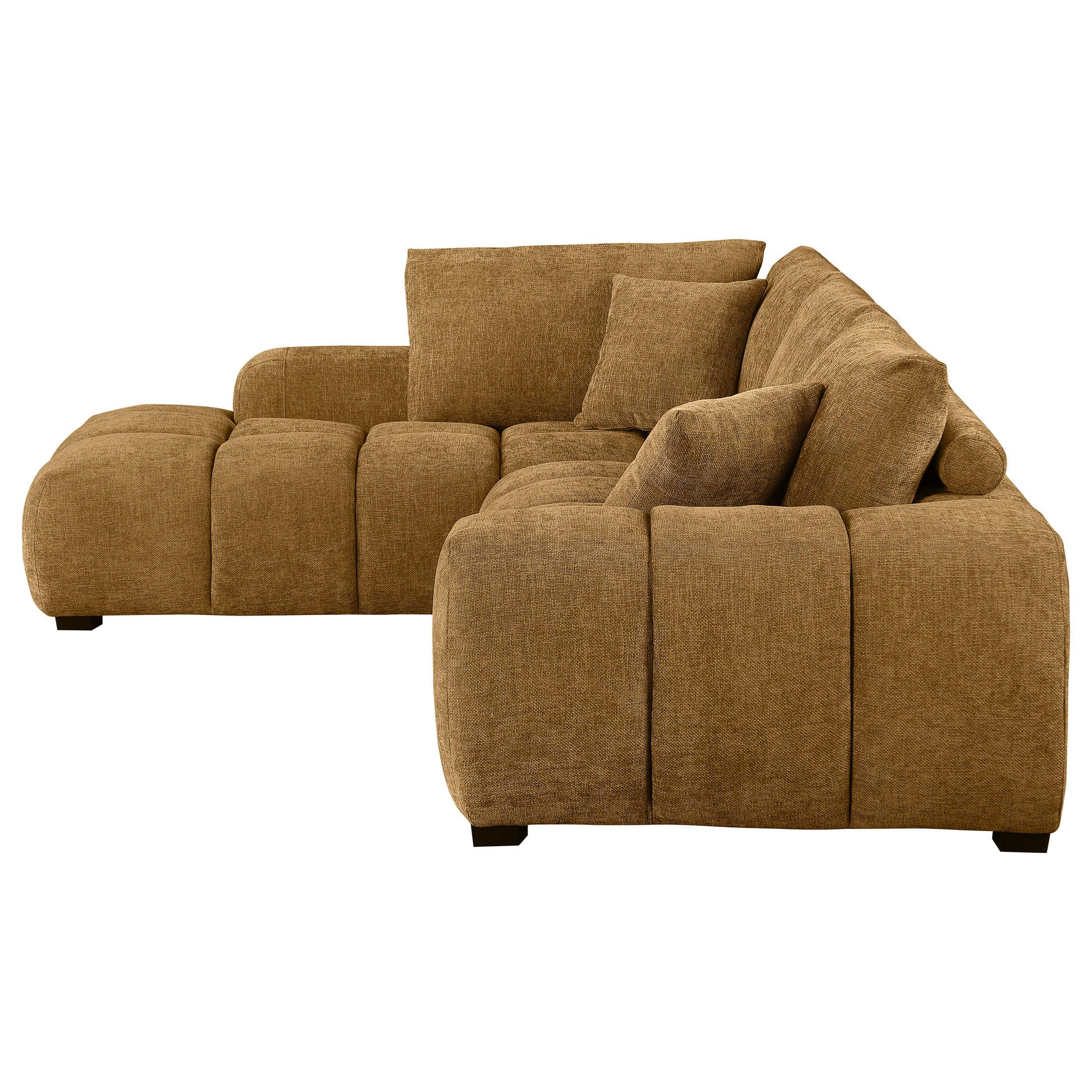  Coaster Furniture Camacho 503985 Upholstered Chaise Sectional Sofa - Amber IMAGE 3