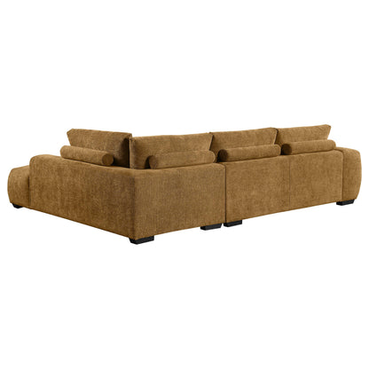  Coaster Furniture Camacho 503985 Upholstered Chaise Sectional Sofa - Amber IMAGE 4