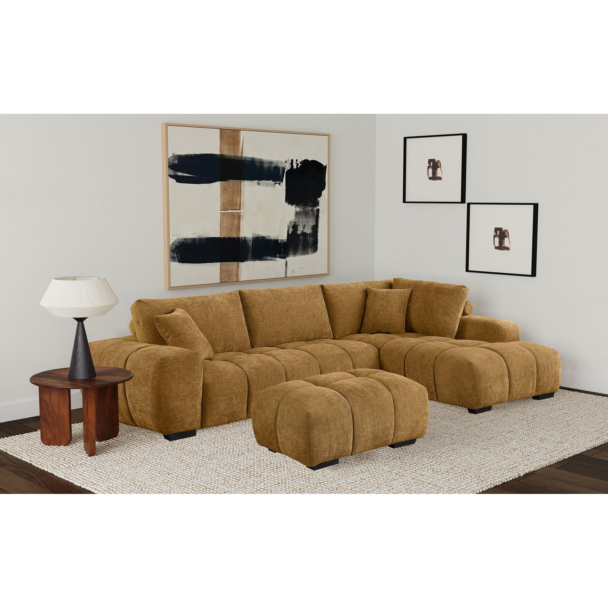  Coaster Furniture Camacho 503985 Upholstered Chaise Sectional Sofa - Amber IMAGE 7