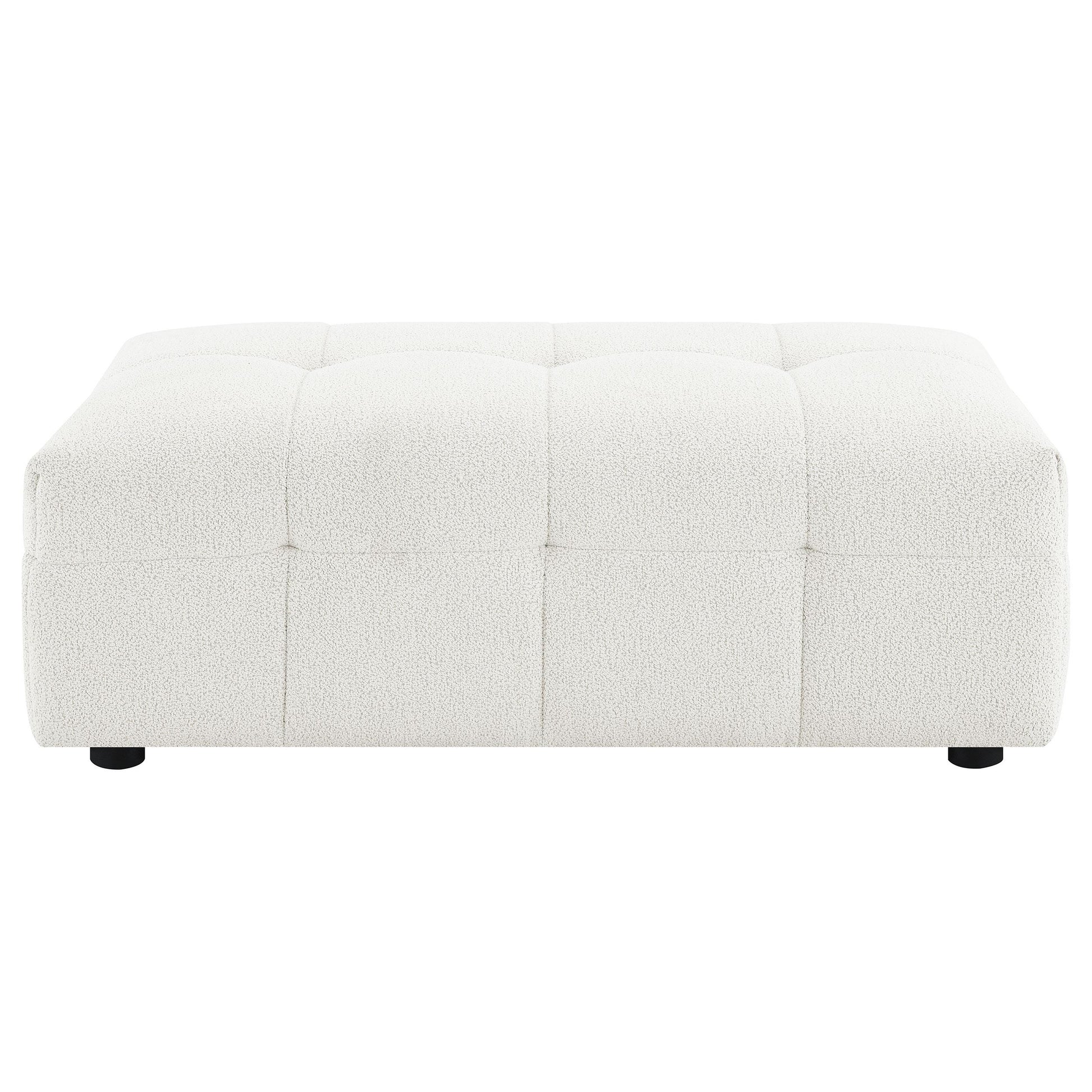 Coaster Furniture Everly 504854 Boucle Upholstered Rectangular Ottoman - Off White IMAGE 2