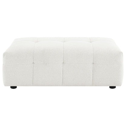 Coaster Furniture Everly 504854 Boucle Upholstered Rectangular Ottoman - Off White IMAGE 2