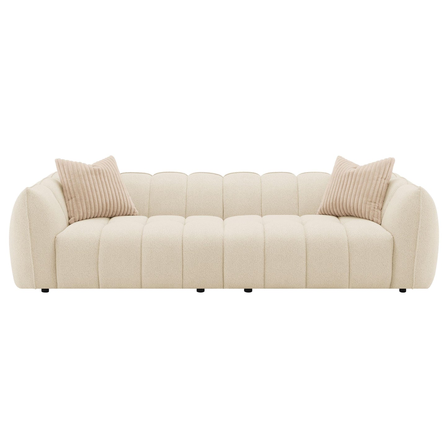  Coaster Furniture Winchester 503997 Boucle Upholstered Extra Long Sofa - Sand Pebble IMAGE 2