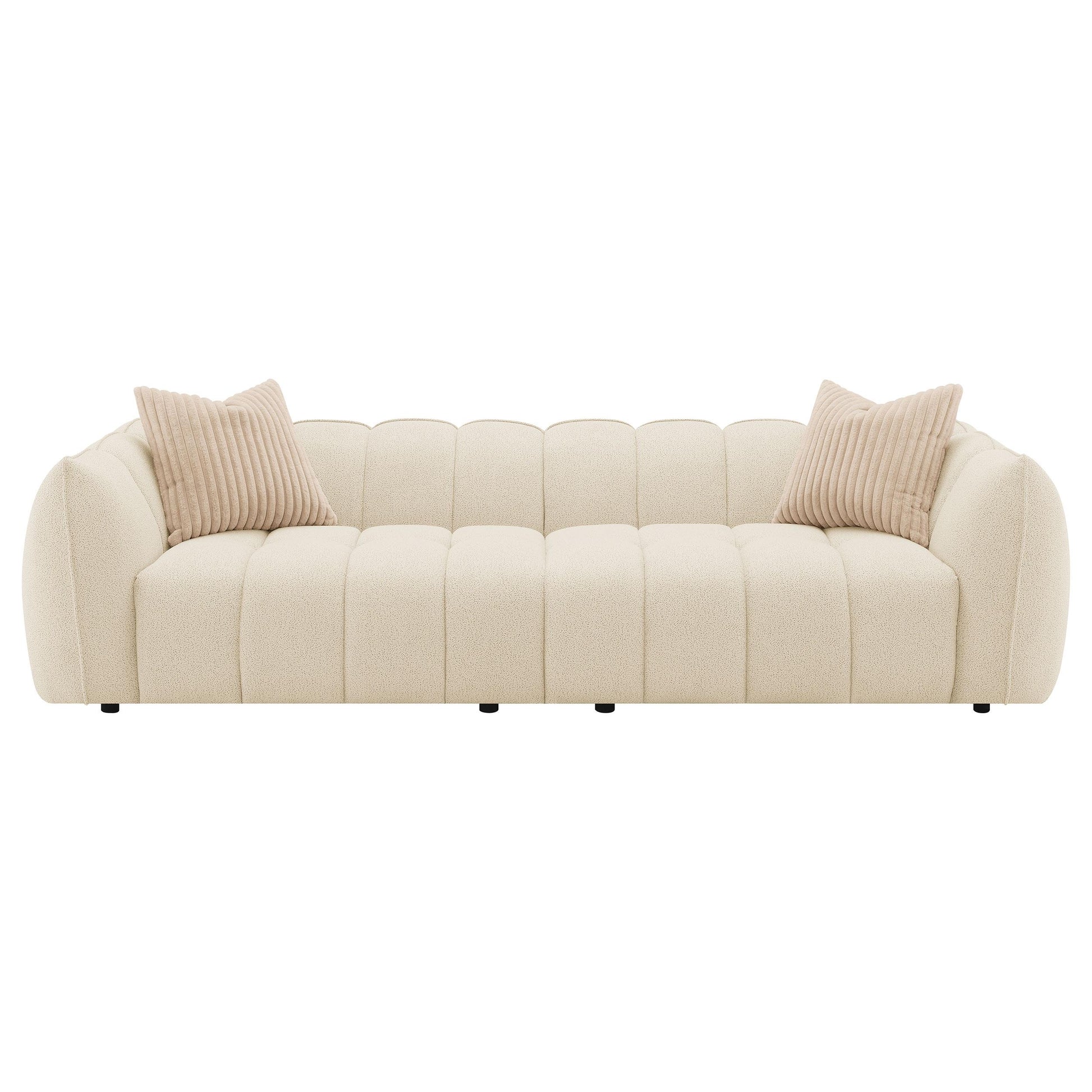  Coaster Furniture Winchester 503997 Boucle Upholstered Extra Long Sofa - Sand Pebble IMAGE 2