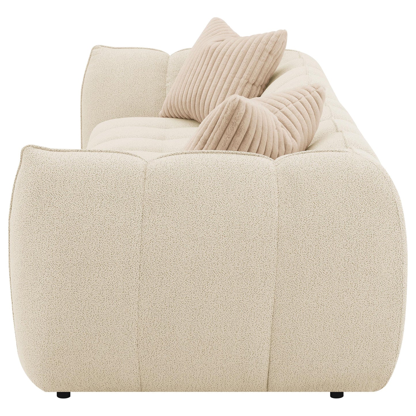  Coaster Furniture Winchester 503997 Boucle Upholstered Extra Long Sofa - Sand Pebble IMAGE 4