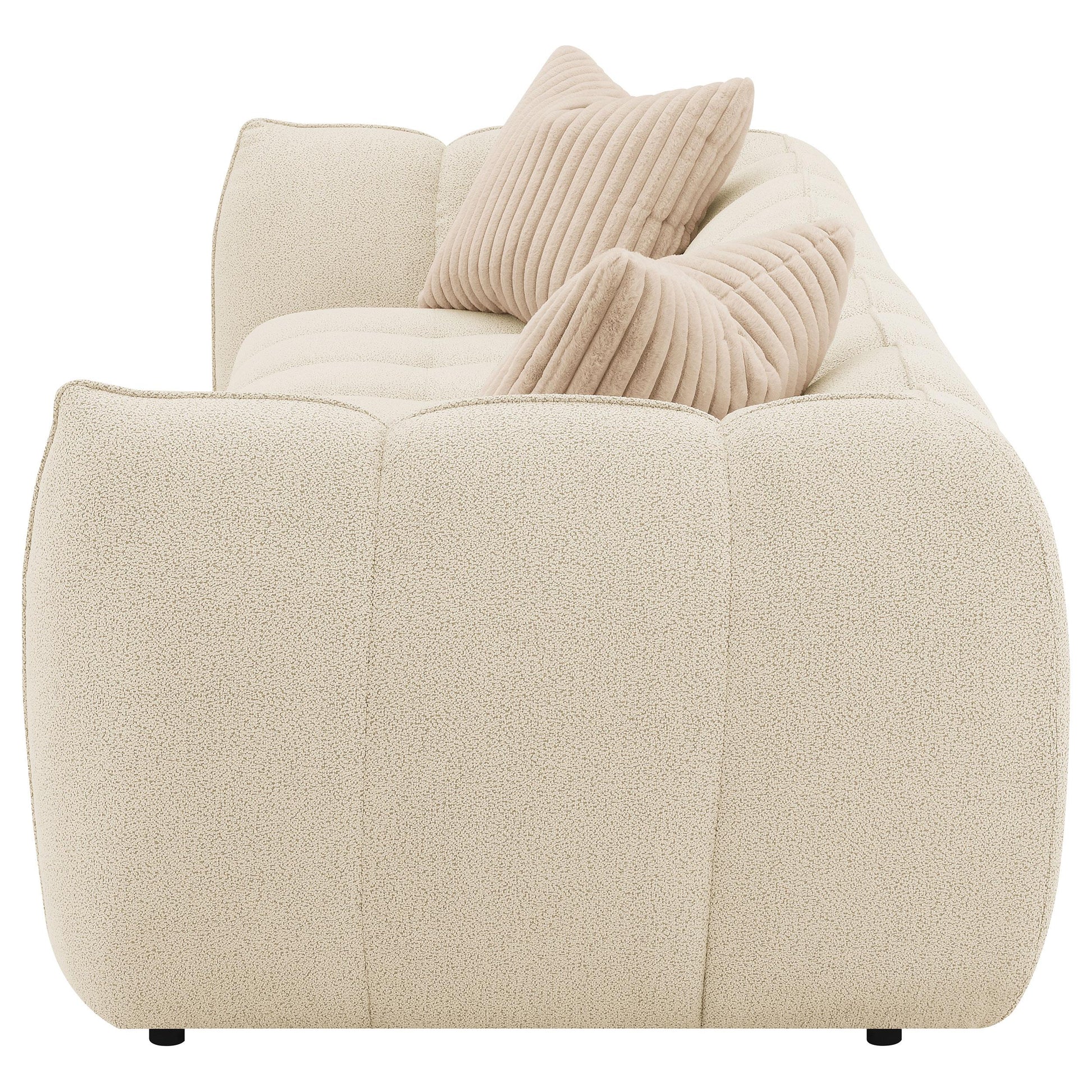  Coaster Furniture Winchester 503997 Boucle Upholstered Extra Long Sofa - Sand Pebble IMAGE 4
