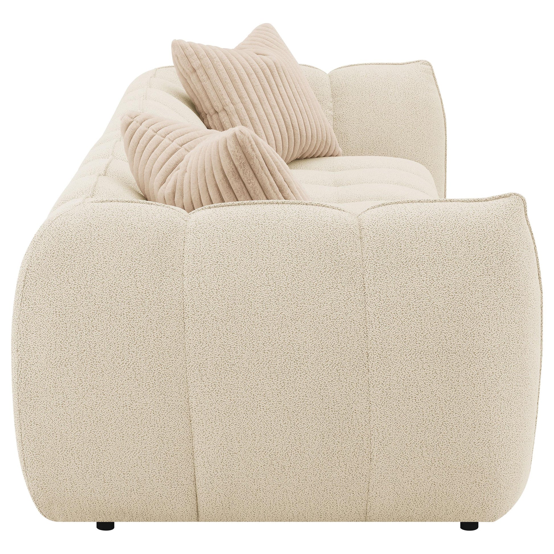  Coaster Furniture Winchester 503997 Boucle Upholstered Extra Long Sofa - Sand Pebble IMAGE 7