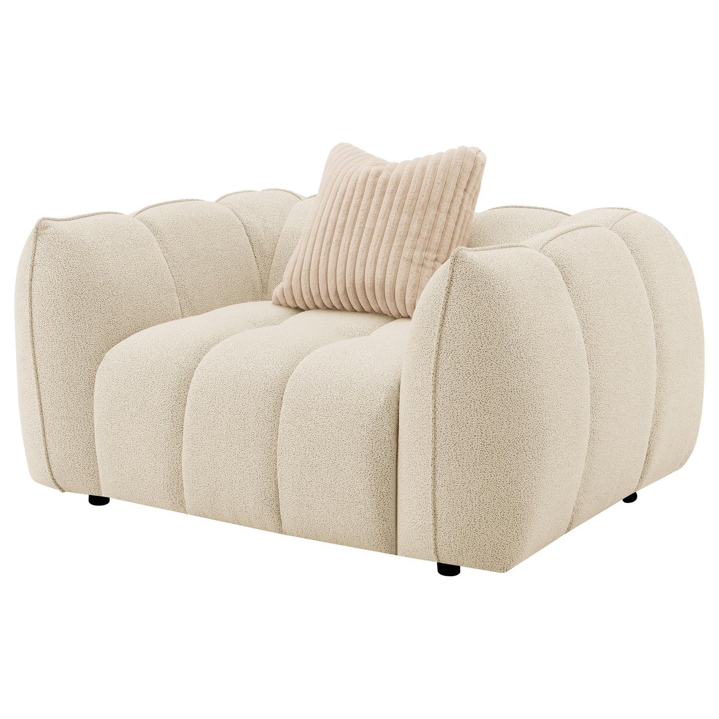  Coaster Furniture Winchester 503999 Boucle Upholstered Chair and a Half - Sand Pebble IMAGE 3