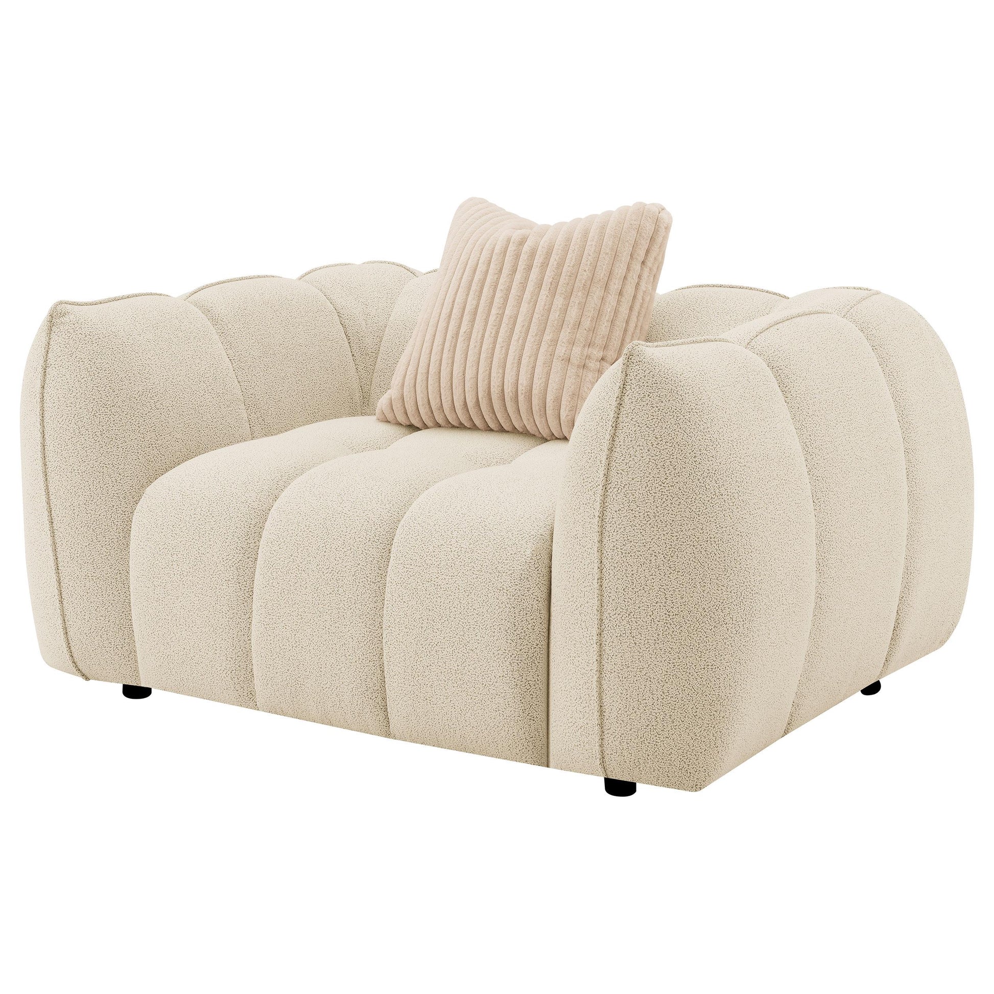  Coaster Furniture Winchester 503999 Boucle Upholstered Chair and a Half - Sand Pebble IMAGE 3