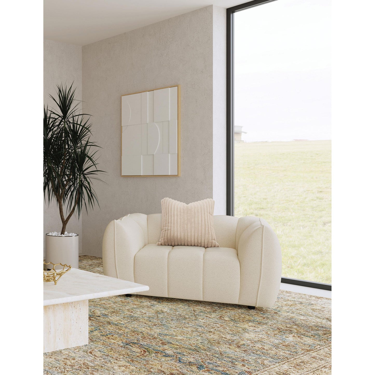  Coaster Furniture Winchester 503999 Boucle Upholstered Chair and a Half - Sand Pebble IMAGE 8