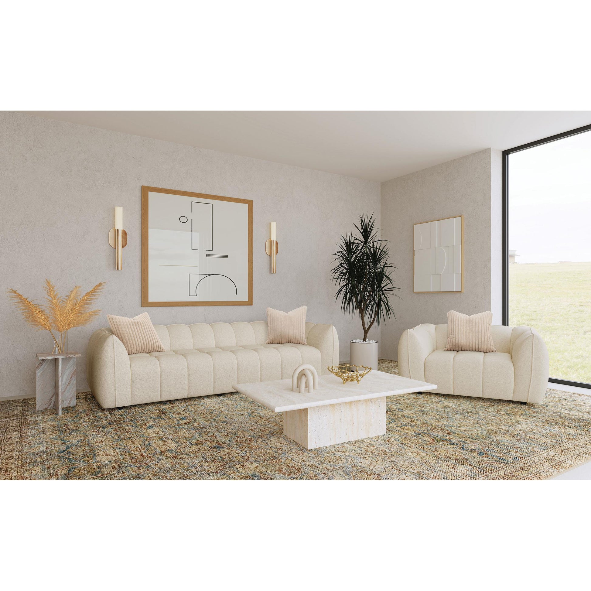  Coaster Furniture Winchester 503999 Boucle Upholstered Chair and a Half - Sand Pebble IMAGE 9