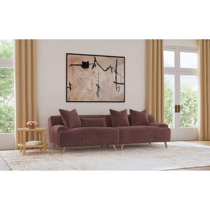 Coaster Furniture Elizabeth 503957 Corduroy Upholstered Extra Long Sofa - Wine Red IMAGE 8