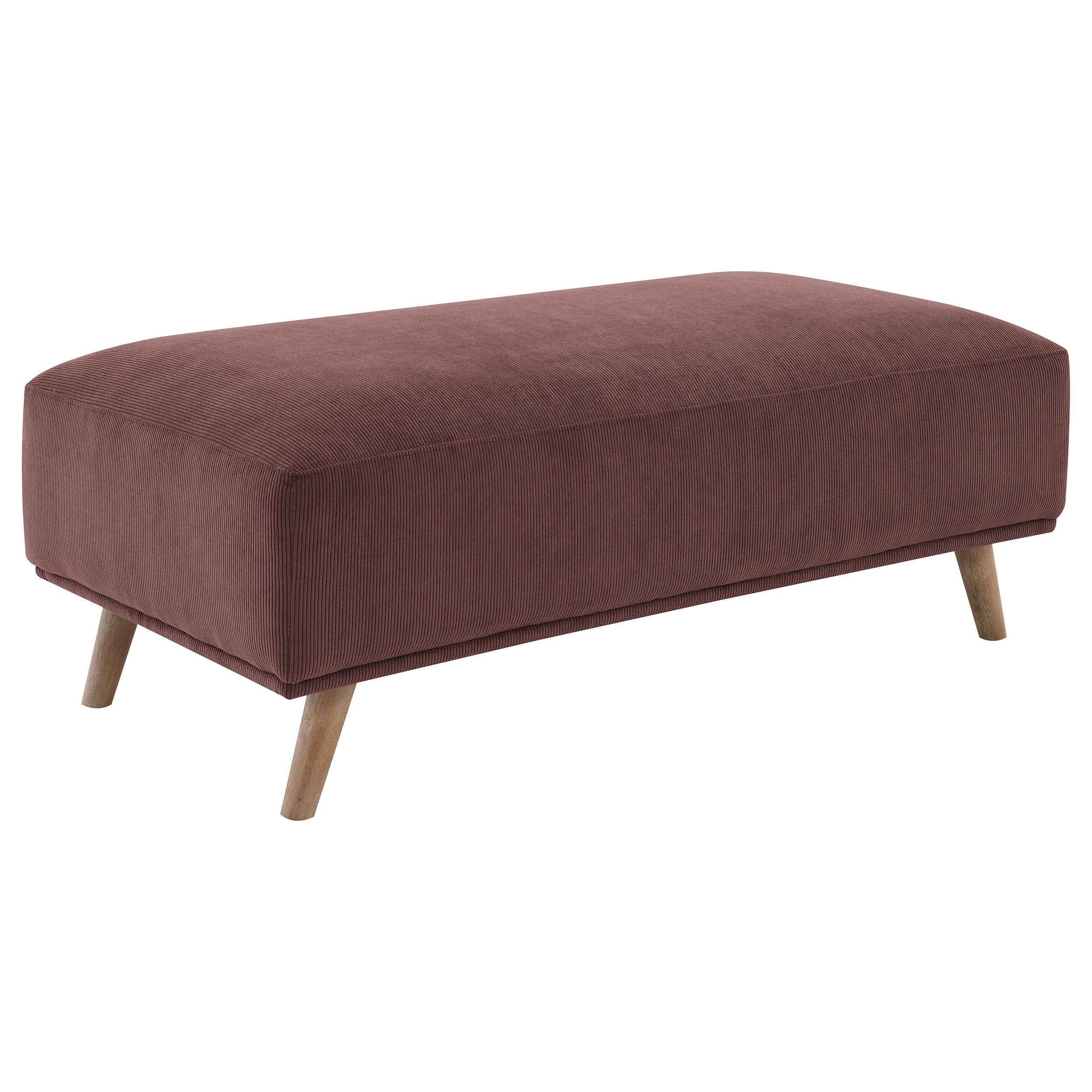  Coaster Furniture Elizabeth 503959 Corduroy Upholstered Ottoman - Wine Red IMAGE 1