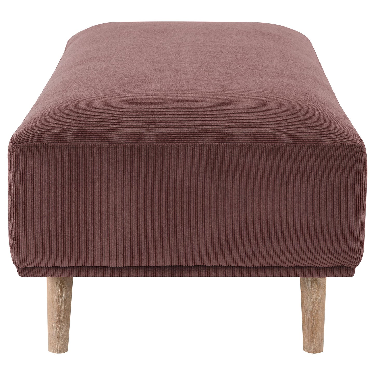  Coaster Furniture Elizabeth 503959 Corduroy Upholstered Ottoman - Wine Red IMAGE 4