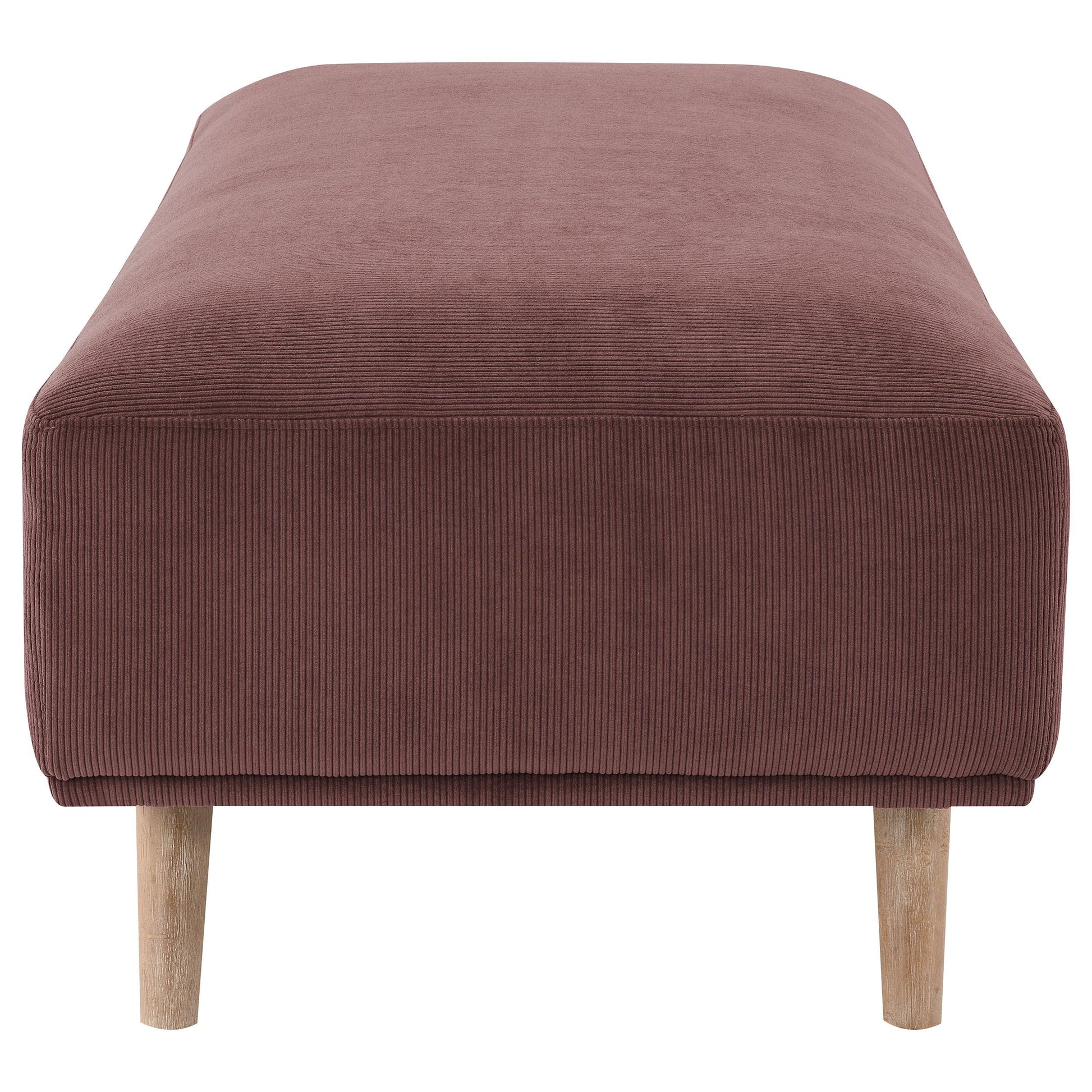  Coaster Furniture Elizabeth 503959 Corduroy Upholstered Ottoman - Wine Red IMAGE 4