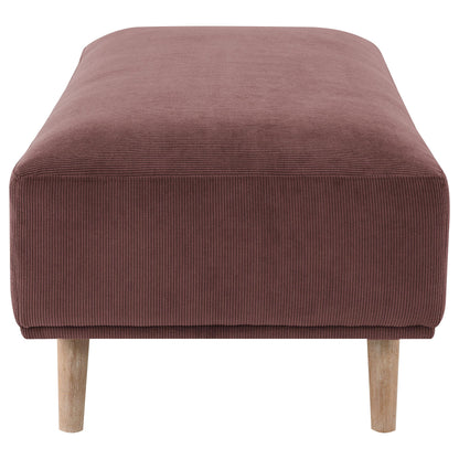  Coaster Furniture Elizabeth 503959 Corduroy Upholstered Ottoman - Wine Red IMAGE 4