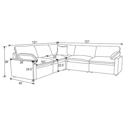 Coaster Furniture Collins 609560P 5 pc Modular Power Reclining Sectional - Grey IMAGE 13