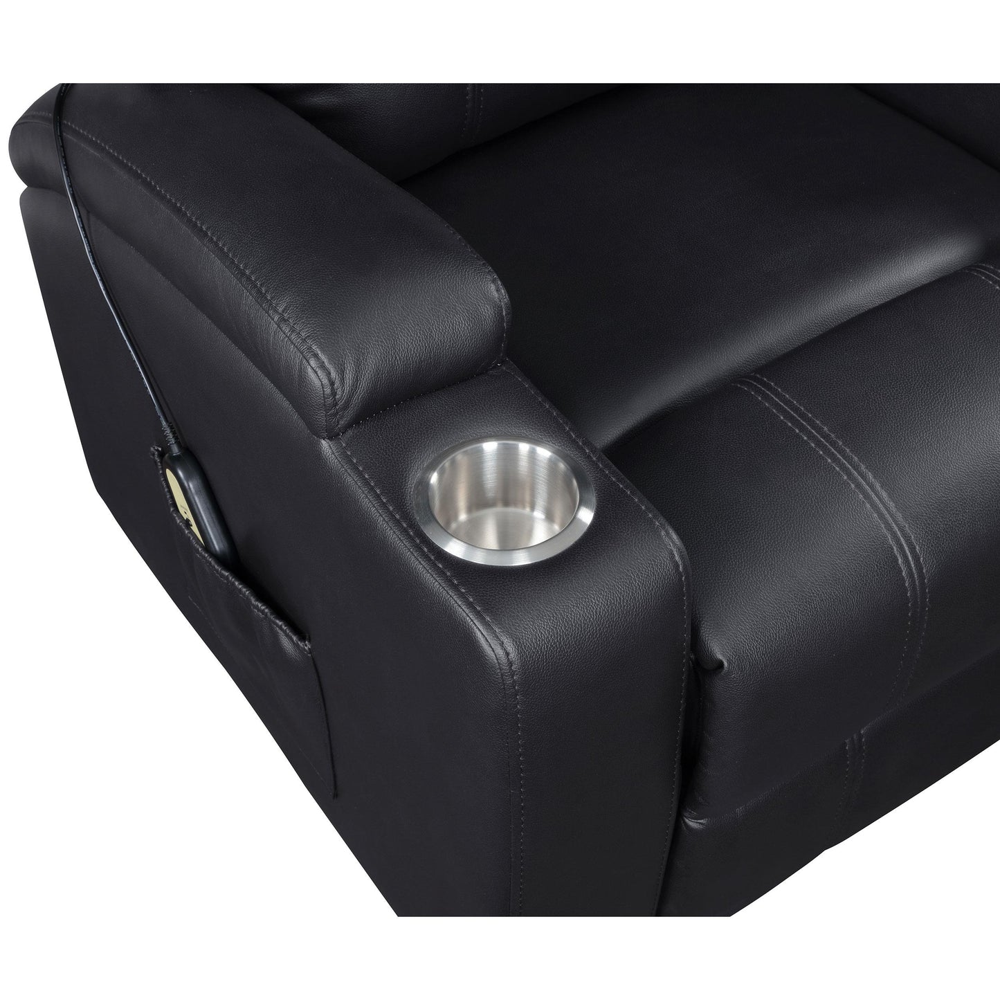  Coaster Furniture Armstrong 609475P Upholstered Power Lift Massage Recliner - Black IMAGE 11