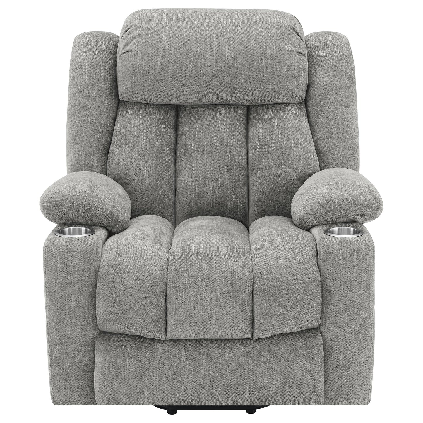  Coaster Furniture Houston 602284P Upholstered Power Lift Recliner - Grey IMAGE 4