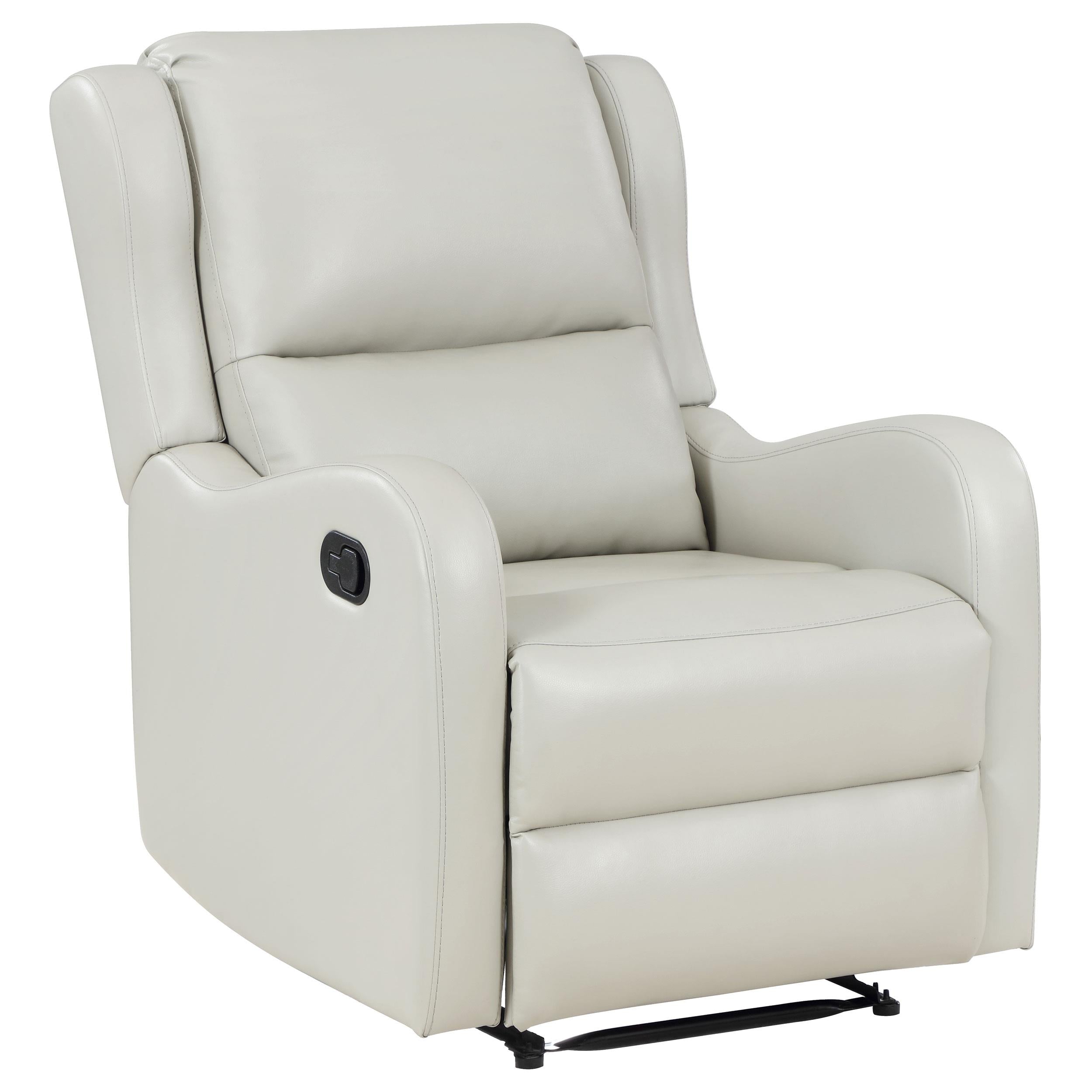  Coaster Furniture Kelsey 609373 Upholstered English Arm Recliner Chair - Ivory IMAGE 1