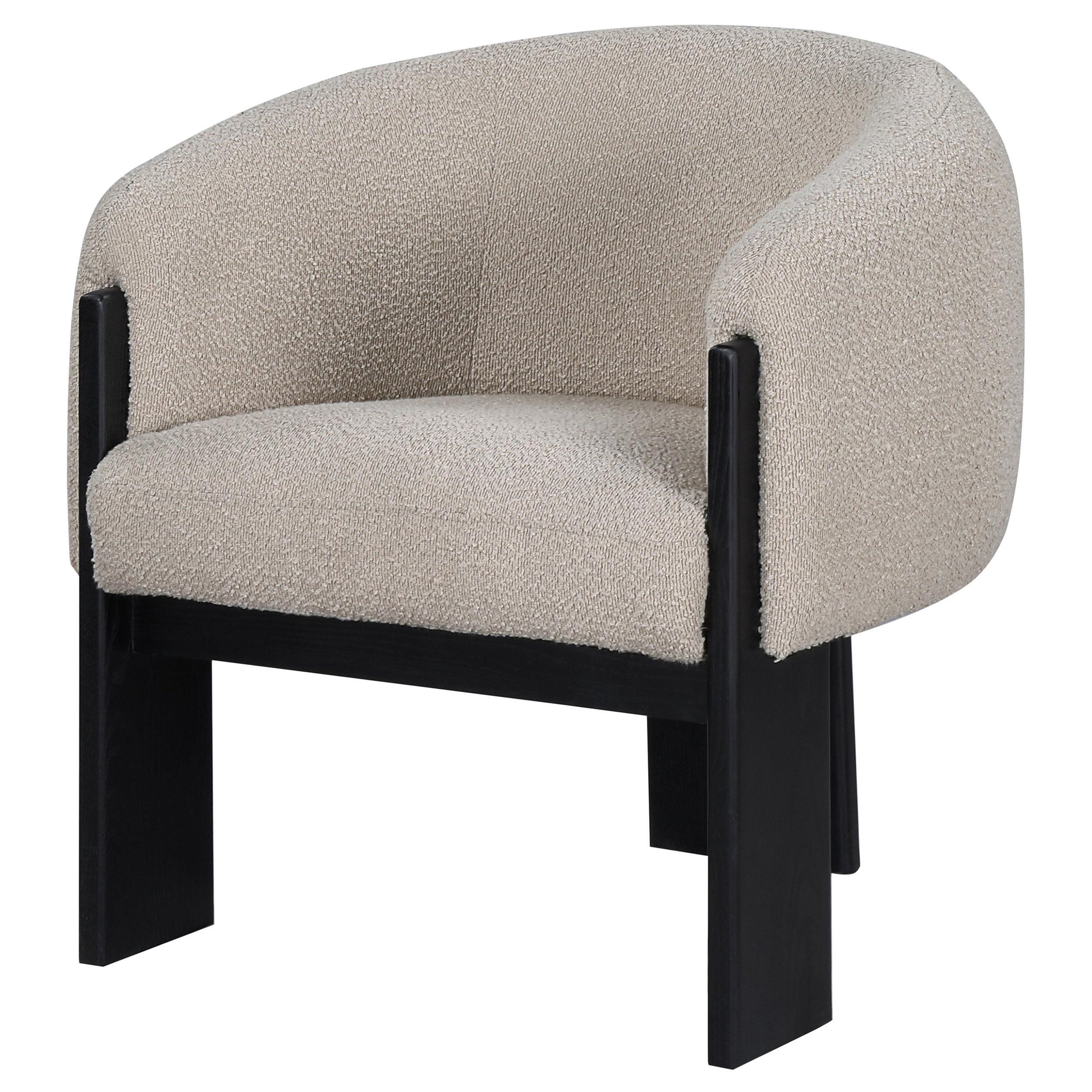  Coaster Furniture Valdez 903165 Boucle Upholstered Barrel Back Accent Chair - Beige IMAGE 3