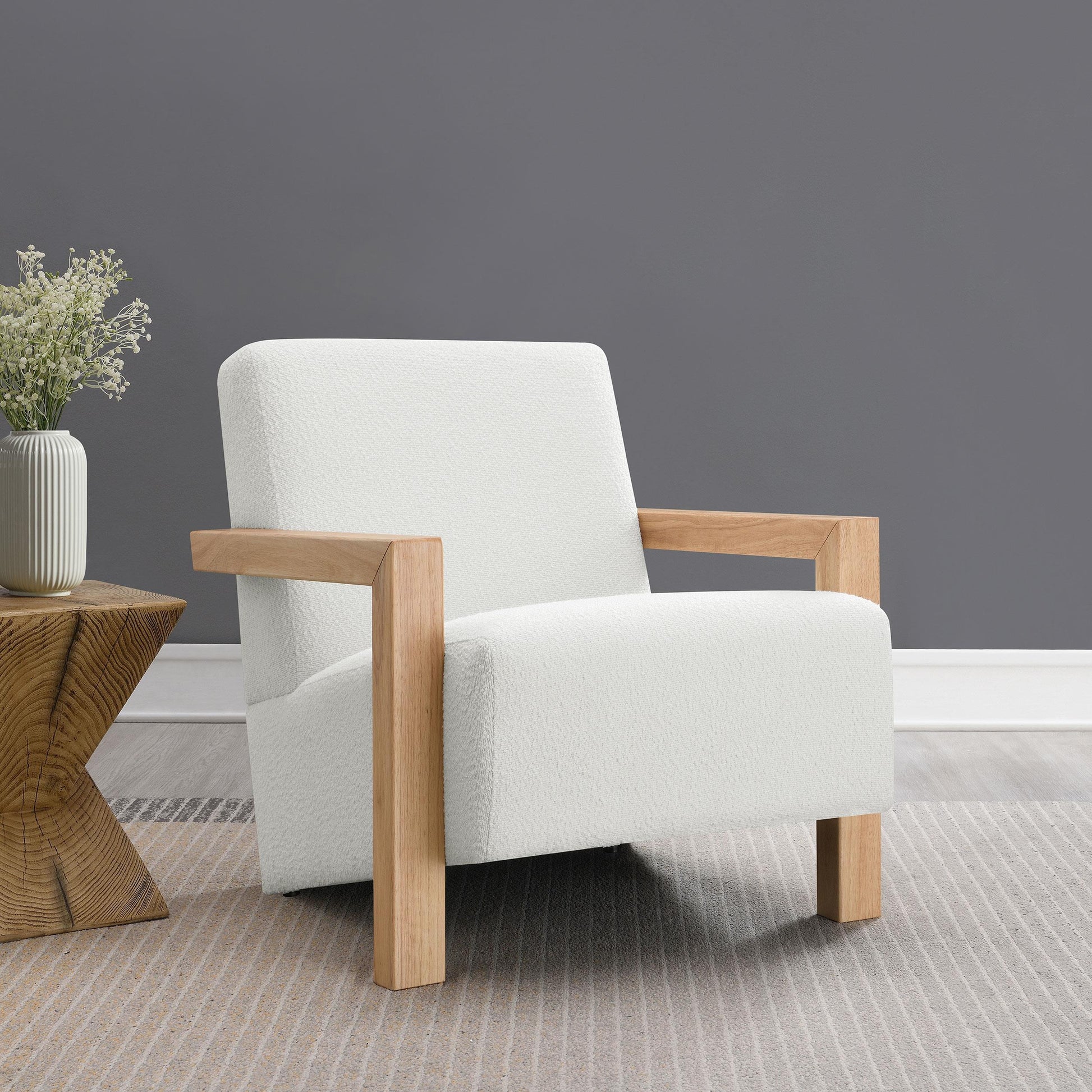  Coaster Furniture Fitzroy 903094 Boucle Upholstered Accent Arm Chair - Ivory IMAGE 8